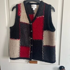 Christopher & Banks Men's Colorblock Cardigan - Red, Black, Beige